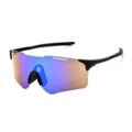 Gafas de sol deportivas de moda con lentes reflectantes coloridas para exteriores. - Marco Negro Película Azul Verde