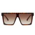 Große Flat-Top-Sonnenbrille mit Schildpatt-Gestell und Farbverlaufsgläsern für Damen - C5 Schildpatt Rahmen Tee Farbverlauf Glas