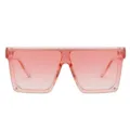 Große Oversize-Sonnenschutzbrille mit rosafarbenem Farbverlauf und klarem Rosa-Rahmen. - C11 Transparenter Rosa Rahmen Verlaufstrosa Linsen