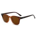 Vintage Sonnenbrille in Bernstein-Optik mit Nieten für stilvolle Damen und Herren Mode. - C5 Transparent Braun Rahmen Braun Gläser