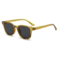Retro Sonnenbrille mit bernsteinfarbenem Gestell fuer Damen und Herren, UV-Schutz. - C8 Transparent Grün Rahmen Grau Gläser