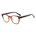 Retro Schildpatt Blaulichtfilter Brille mit Nieten, modische Brillenvariante in Braun. - C9 Transparent Braun Rahmen Anti-Blaulicht Gläser