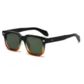 Quadratische Sonnenbrille mit schwarzem bernsteinfarbenem Farbverlauf fur Damen Herren - C3 Schwarz Braun Verlauf Rahmen G15 Gläser