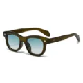 Occhiali da sole vintage con montatura spessa e lenti sfumate per uomo e donna stile. - Montatura Verde Trasparente Lenti Verdi