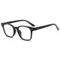 Klassische schwarze Retro-Brille mit Blaulichtfilter und stilvollen Diamantniet-Akzenten. - C12 Glänzend Schwarz Rahmen Anti-Blaulicht Gläser