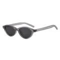 Durchsichtige graue Sonnenbrille Damen, kleine ovale Katzenaugen Sonnenbrille Vintage. - Ovale Katzenaugen-Sonnenbrille / Durchscheinender grauer Rahmen Graues Glas