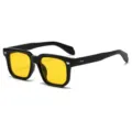 Modische quadratische schwarze Brille mit gelben Gläsern, stylischer Blaulichtfilter für Damen. - C7 Hellschwarzer Rahmen Gelber Film