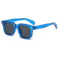 Modische blaue transparente quadratische Sonnenbrille für Damen und Herren im Trend. - C8 Transparenter Blauer Rahmen Graue Linse
