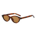 Vintage Schildpatt ovale Sonnenbrille für Damen, schicke Retro Cat-Eye Sonnenbrille stylisch. - Schildpatt Rahmen Tee Gläser