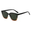 Modische Vintage-Sonnenbrille mit quadratischem Farbverlauf für Damen und Herren Outdoor - Schwarz Tee Verlauf Rahmen G15 Linse