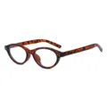 Schildpatt Katzenauge Brille für Damen, schicke ovale kleine Fassung Vintage Brille. - Schildpatt-Rahmen Blaulichtschutz