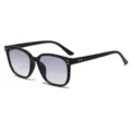 Fashion square sunglasses for women men vintage gradient lens retro oversized sun glasses chic - Bright Black Frame Light Double Grey Lens