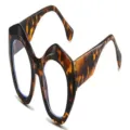 Modische übergroße Schildpatt-Sonnenbrille mit dickem Rahmen für Damen und Herren im Alltag. - Leopardenrahmen Anti-Blaulicht Gläser