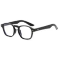 Klassische schwarze Blaulichtfilter Brille für Herren, retro quadratisches Gestell. - C1 Glänzend Schwarzer Rahmen