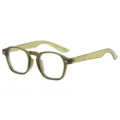 Retro quadratischer Brillenrahmen fuer Herren, stilvolles transparentes olivgruenes Design. - C2 Licht Transparent Grün Rahmen