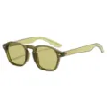 Transparenter olivgrüner quadratischer Brillenrahmen für Damen und Herren, Vintage Optic - C8 Licht Transparent Grün Rahmen Grün Gläser