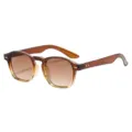 Retro Verlaufsbraune Acetat Sonnenbrille Quadratischer Rahmen Für Herren Modell Neu - C10 Gradient Braun Rahmen Doppel Braun Gläser