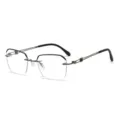 Herren Business rahmenlose Blaulichtfilter Lesebrille Metallrahmen stilvolle Brille - Blaulichtschutz / Gunmetal