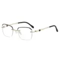 Bequeme randlose Lesebrille mit Blaulichtfilter für Damen und Herren, leichtes Metallgestell. - Blaulichtschutz / Goldener Rahmen
