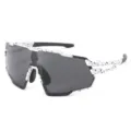 Lunettes de soleil de cyclisme sport en plein air cadre éclaboussure lunettes soleil. - C6 Monture Blanche / Verres Gris Noir