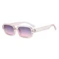 Rosa Farbverlauf quadratische Sonnenbrille mit Stern, schicke transparente Variante. - Hellrosa Rahmen Rosa Farbverlauf Linse (C4)