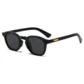 Klassische schwarze runde Sonnenbrille, Retro UV-Schutz Brille für Streetstyle und Autofahren. - Glänzend Schwarzer Rahmen Graue Gläser