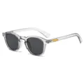 Transparente graue runde Sonnenbrille für Damen und Herren, UV400 Schutz Vintage Brille. - C9 Hellgrauer Rahmen Graue Linse
