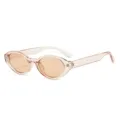 Modische transparente ovale Sonnenbrille für Damen, retro UV-Schutz Augenschutz, cooler Stil. - C5 Hellbraun Rahmen Hellbraune Gläser