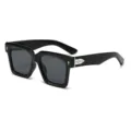Klassieke vierkante zonnebril met metalen pijl accenten en chic zwart montuur unisex - Zwart Frame Zwart Grijze Glazen