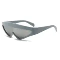 Futuristische dreieckige Sonnenbrille für Damen und Herren, coole graue Sci-Fi Sonnenbrille. - C9 Weiß Grauer Rahmen Weißer Spiegel Linse