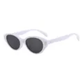 Gafas de Sol Mujer Cat-Eye Blancas Montura Chunky Protección UV Lentes Negras Estilo - Montura Blanca Sólida Lentes Grises