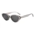 Gafas de sol cat-eye grises transparentes para mujer, elegantes y muy modernas. - Montura gris translúcida Lente gris