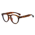 Klassische Vintage Schildpatt runde Brille mit Blaulichtfilter und dekorativen Nieten. - C2 Schildpatt-Rahmen