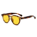 Klassische Vintage Schildpatt runde Sonnenbrille mit gelben Gläsern für Damen und Herren. - C11 Schildpatt Rahmen Gelbes Glas