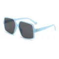 Γυαλιά ηλίου τετράγωνα oversized γαλάζια για γυναίκες μόδα τάση προστασία UV - Μεταλλικός Μεντεσές / Μπλε Ζελέ Μαύρο Γκρι Φακοί