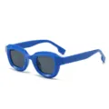 Blaue klobige quadratische Sonnenbrille fuer Damen und Herren Hip Hop Punk Party Brille - C3 Blauer Rahmen/Schwarzgraue Linse