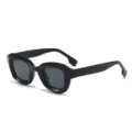 Schwarze dicke Sonnenbrille, stilvolles geometrisches Bügeldesign für Damen und Herren Alltag. - C1 Schwarzer Rahmen / Schwarzgraue Gläser
