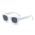 Klobige weiße quadratische Sonnenbrille für Damen und Herren, stilvolle dicke Hip-Hop Brille. - C4 Weißer Rahmen/Schwarzgraue Linse