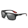 Men's sport sunglasses with black frame and grey mirrored lenses for outdoor cycling and running. - Black Frame/Silver Mirror Lens