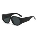 Gafas de sol negras gruesas estilo retro ojo de gato oversize de moda para mujer y hombre. - Bisagra de Metal / Negro Brillante (C1)