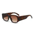 Chic gafas de sol gruesas carey con lentes degradadas marrones para un estilo retro. - Bisagra de Metal / Carey (C2)