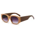 Gafas de sol oversize gruesas con lentes degradadas moradas de estilo vintage. - Bisagra de Metal / Marco Rosa Patilla Café (C4)