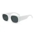Gafas de sol gruesas con montura blanca y lentes oscuras, estilo retro para mujeres. - Bisagra de Metal / Blanco Sólido (C5)