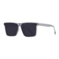 Herren quadratische polarisierte Sonnenbrille mit transparentem grauen Rahmen für Autofahren - S / HD-Linse / Grauer Rahmen Graue Gläser