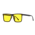 Modische quadratische Sonnenbrille für Herren mit schwarzem Gestell und gelben Gläsern. - S / HD-Linse / Schwarzer Rahmen Gelbe Gläser