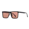 Herren schwarze quadratische Sonnenbrille polarisiert mit braunen Gläsern, stilvoller Schutz. - S / HD-Linse / Schwarzer Rahmen Tee Gläser