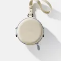 Tragbares rundes faltbares Sonnenbrillenetui mit Trageriemen minimalistische Aufbewahrungstasche. - Tragbares Brillenetui (Ohne Sonnenbrille) / Gebrochenes Weiß