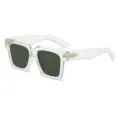 Modische klobige transparente Sonnenbrille fur Damen und Herren mit dunklen Glasern und Metalldetails. - Transparenter Rahmen G15 Gläser