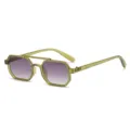 Stylish hexagonal double-bridge sunglasses featuring trendy gradient purple lenses for daily wear. - Olive Green