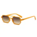 Modische orangefarbene Doppelsteg Sonnenbrille für Herren trendige Straßenmode. - Orange